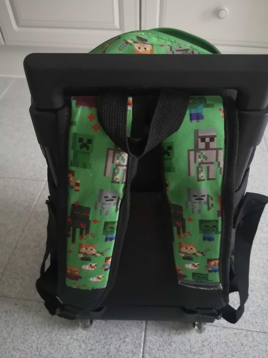 Trolley mochila Minecraft 44cm e lancheira Minecraft, como novo