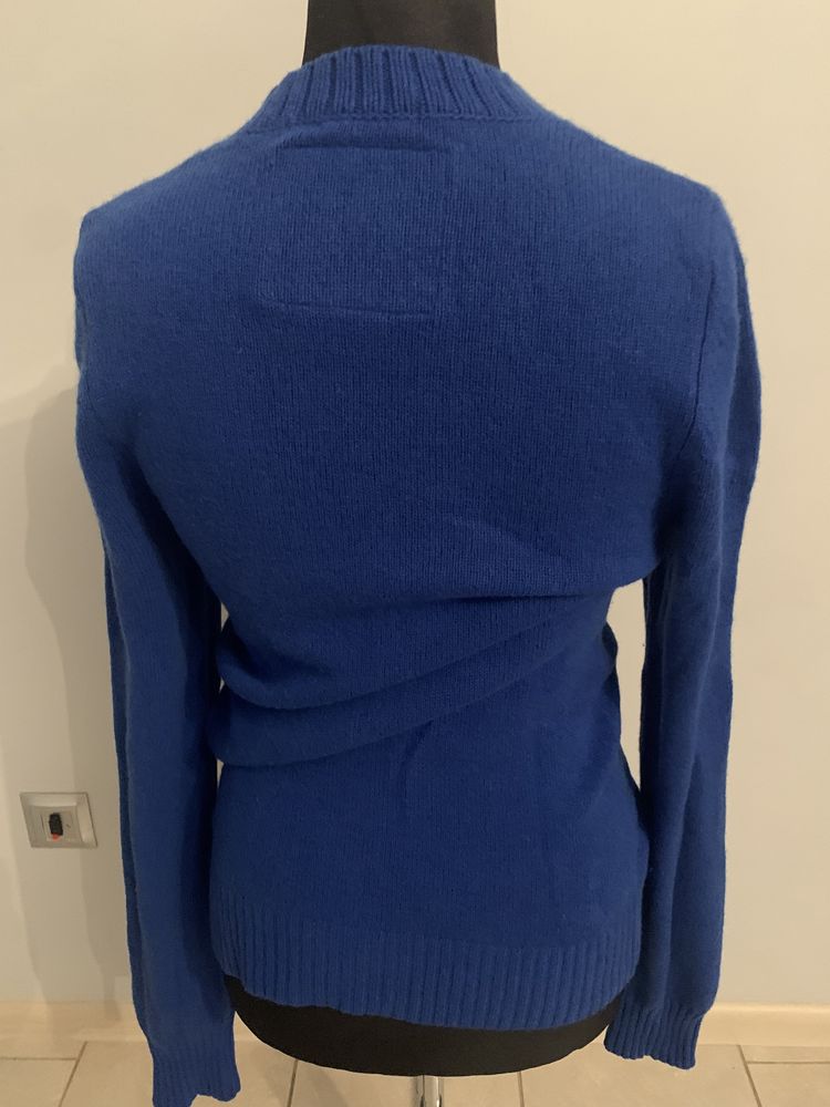 A&F Abercrombie niebieski męski sweter r. M/L , logowany 100% wełna