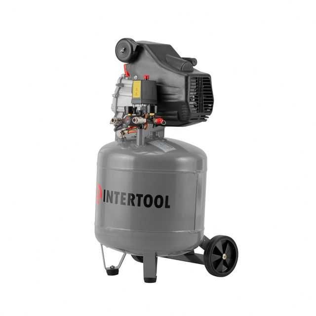 Компресор 50л, вертикальний, 1.5 кВт, 220 В, 8 aтм. INTERTOOL PT-0019.