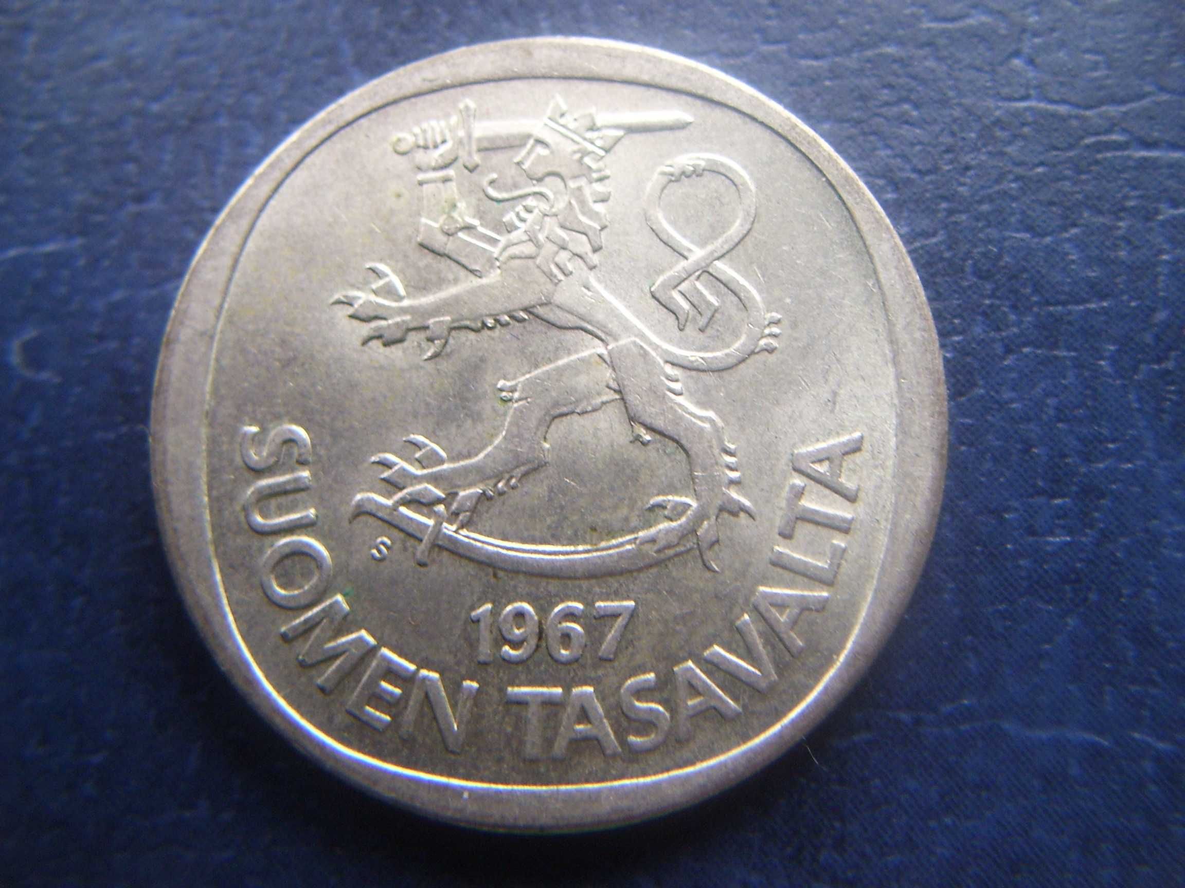 Stare monety 1 marka 1967 Finlandia srebro piękna