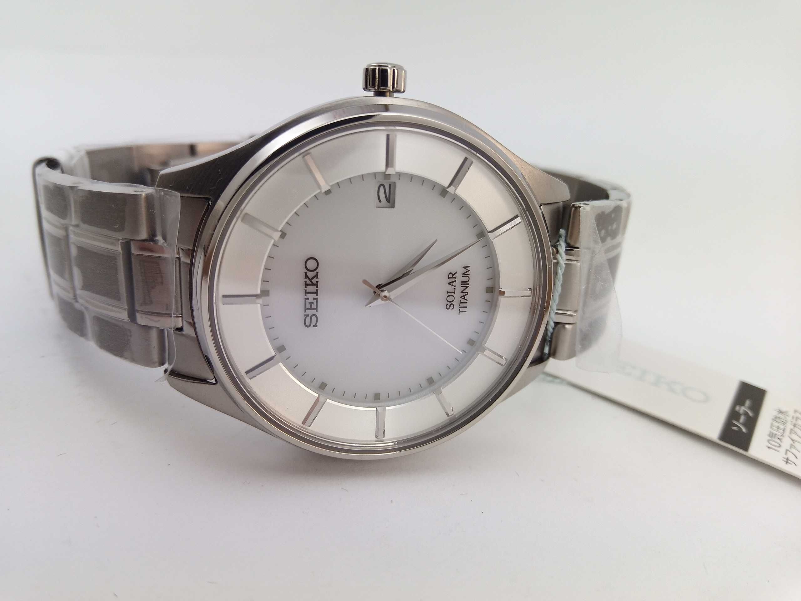 Японские мужские часы Seiko Solar SBPX101 - титан, сапфир, Japan made