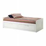 Łóżko 80x200 rozkładane IKEA BRIMNES dwuosobowe rozsuwane z szufladami