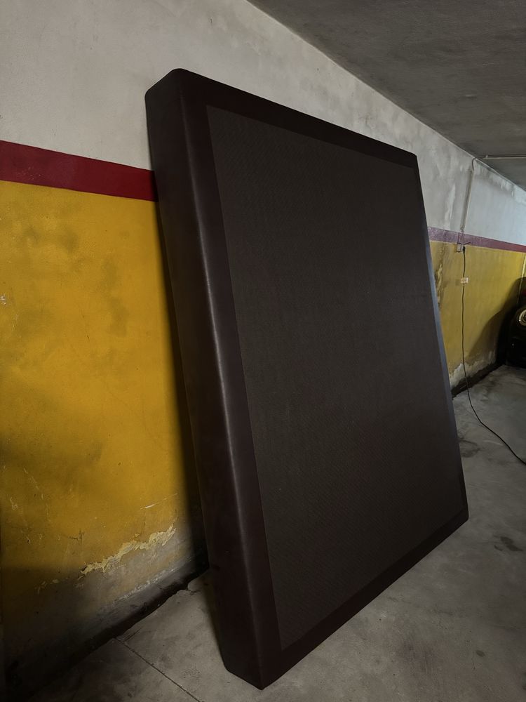 Sommier/cama madeira maçica e polipele castanho escuro 160x200cm