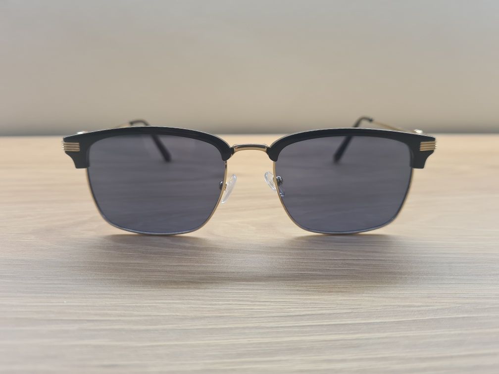 HIT Nowe Męskie Okulary Rayban Czarne Złote Przeciwsłoneczne UV400