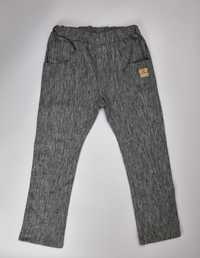 Spodnie eleganckie lniane dla chłopca szare rozmiar 98/104 leafbaby