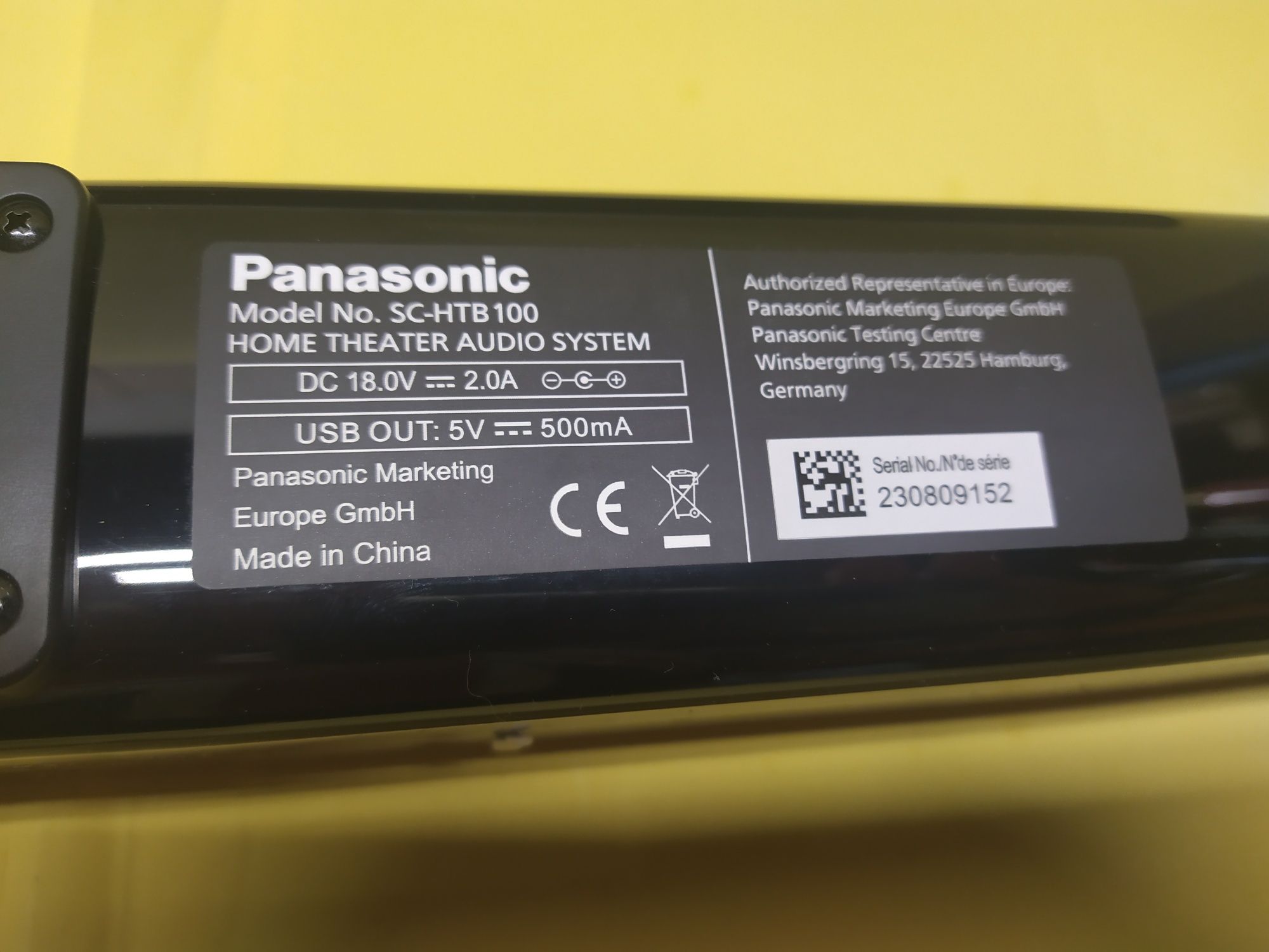 Soundbar Panasonic SC-HTB100EGK