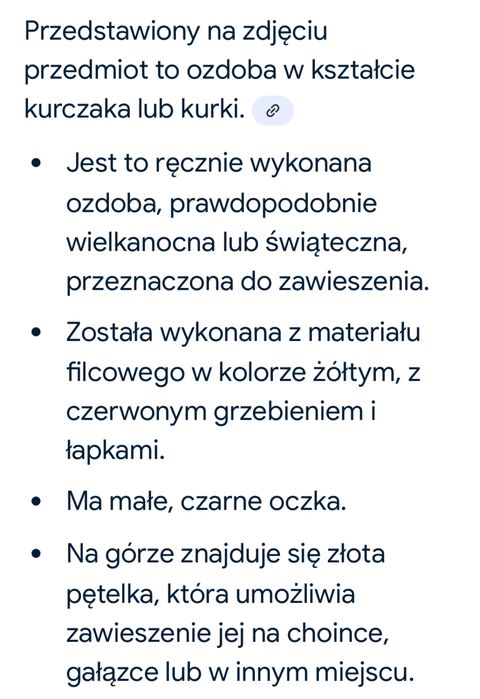 Ozdoba recznie robiona