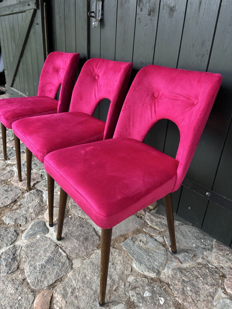 Krzesla vintage welur
