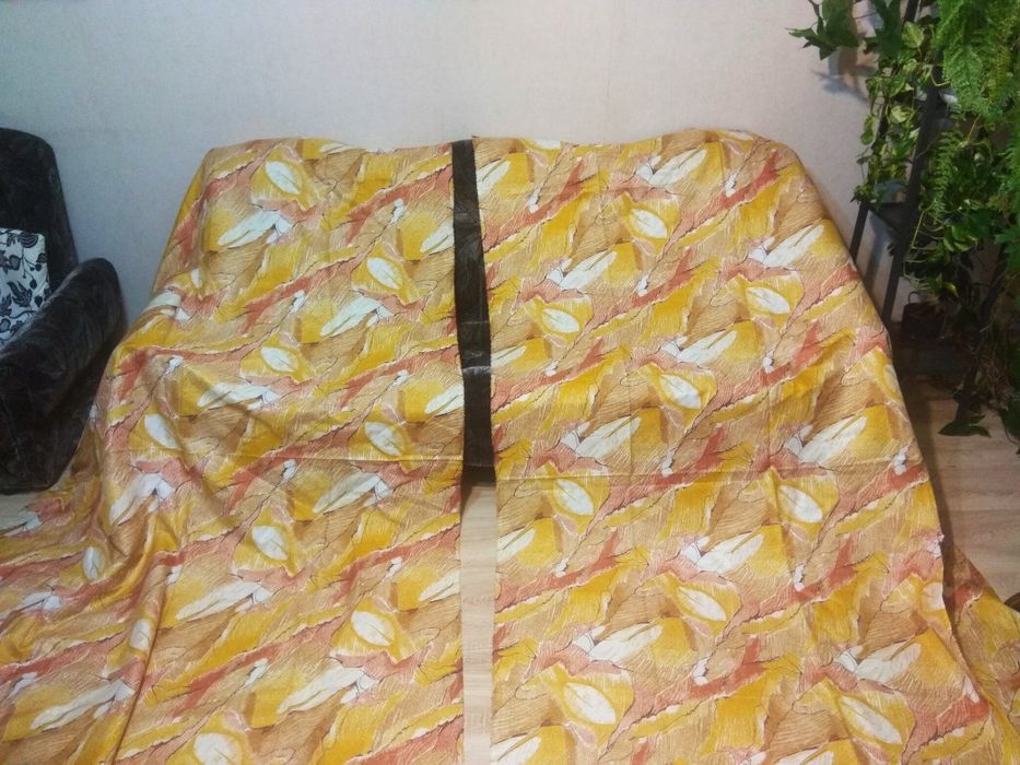 PRL Duże Zasłony z lnem