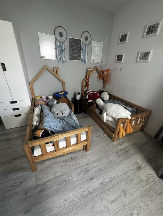 łozko domek drewniane skandynawskie