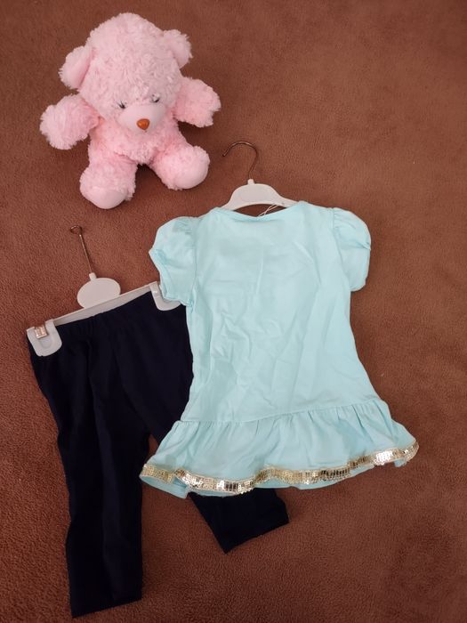 Дитячий набір для дівчинки,лосіни та футболка,1 -1.5 р .