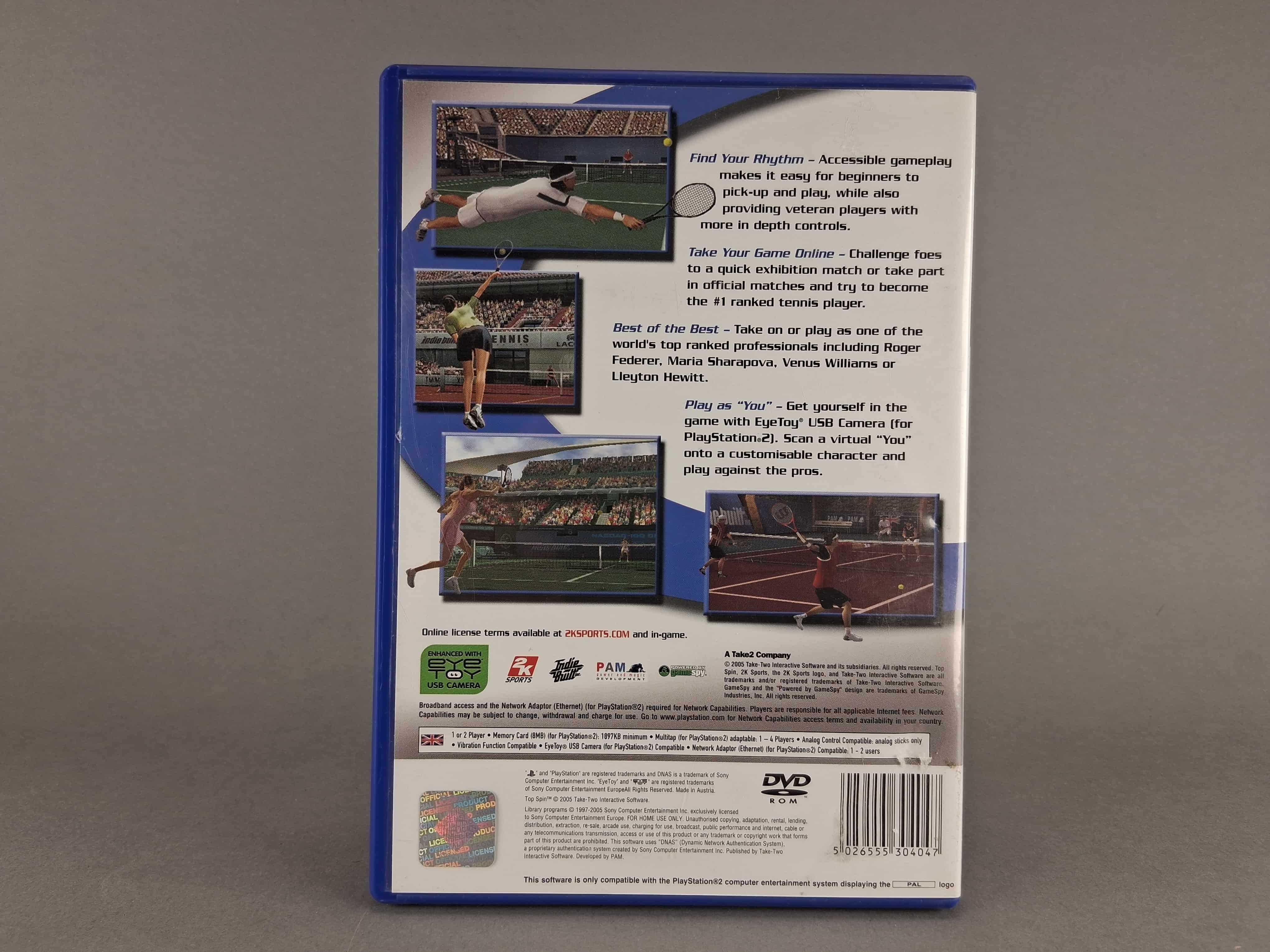 N014 Top Spin PlayStation 2 PS2 Gra Tenisowa 2K Sports