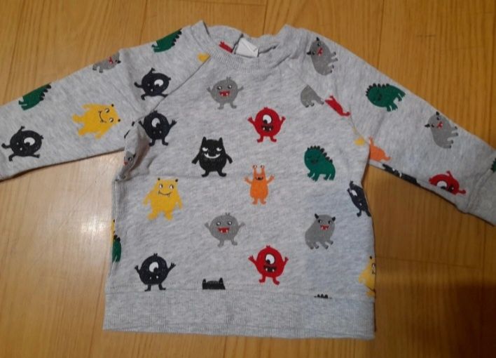 Nowa Bluza sweter dla niemowlaka h&m r. 68 potworki