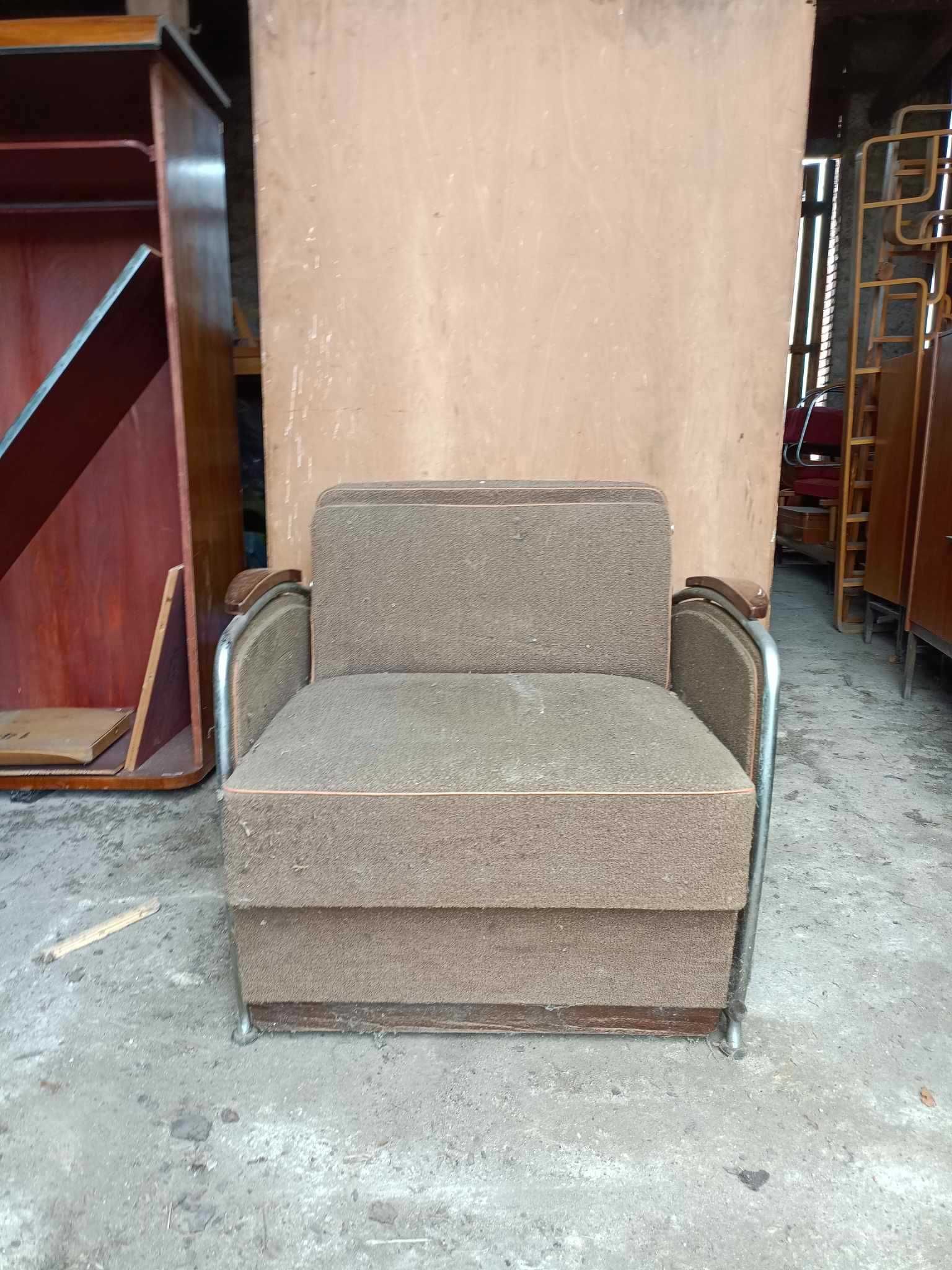 Rozkładany fotel / łóżko Bauhaus Art Deco proj. József Peresztegi