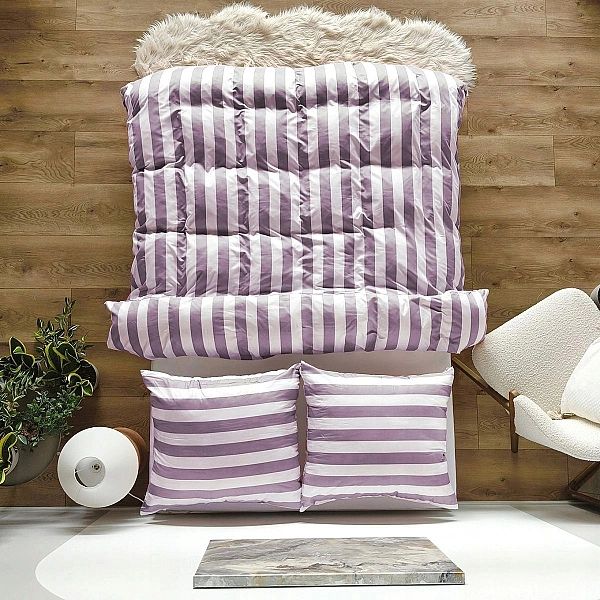 Pościel 140x200 MIKROFIBRA poszewka 70x80 KOMPLET Eusebia Home W PASY