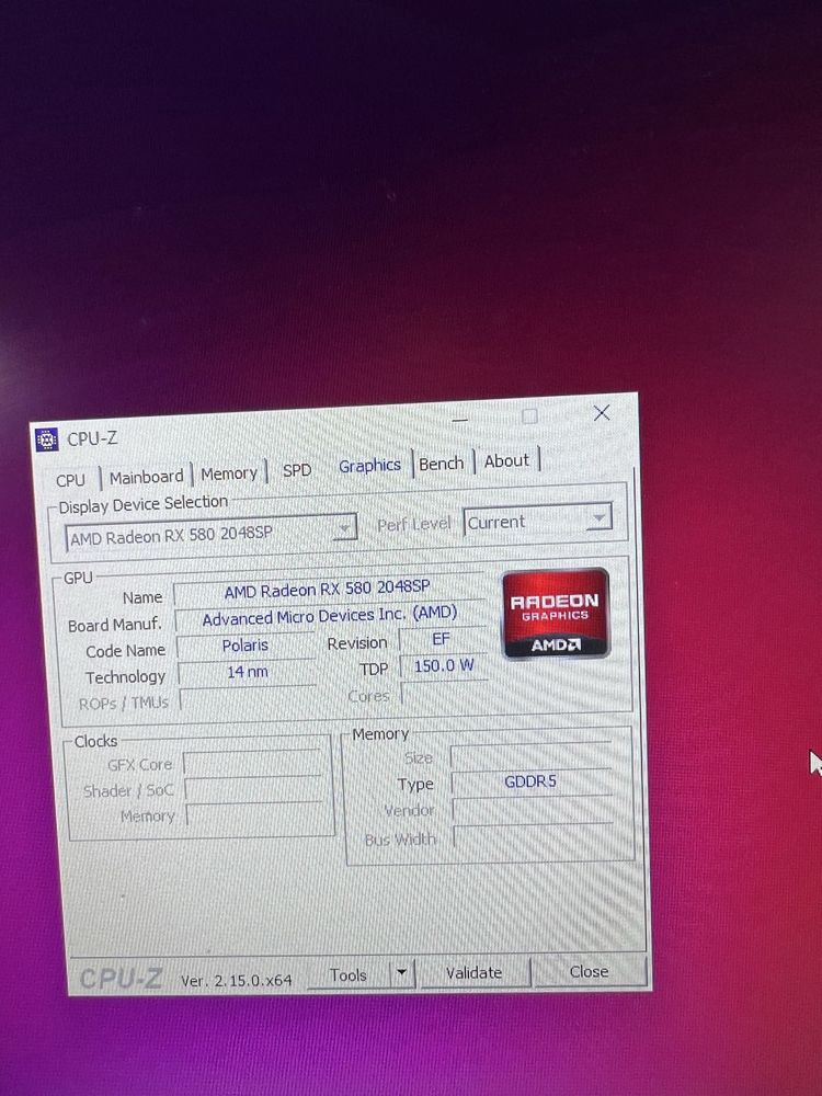 RX 580 8 GB/DDR4 16 GB/ Intel