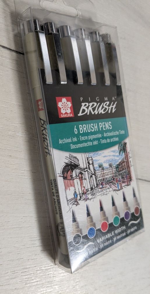 Набір лайнерів (маркерів) Sakura PIGMA BRUSH BASIC для малювання