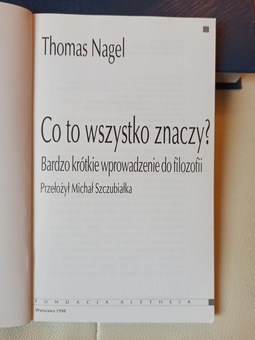 Nagel co to wszystko znaczy? Wprowadzenie do filozofii fi