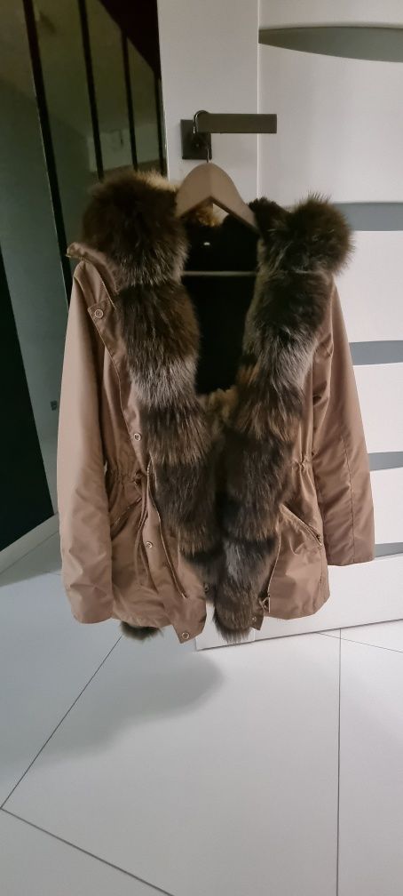 Nowa parka futerko naturalne