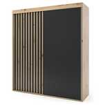 Szafa przesuwna KLARA 180x205x60 18mm - Gładka/Lamele/Lustro/ 7 DNI