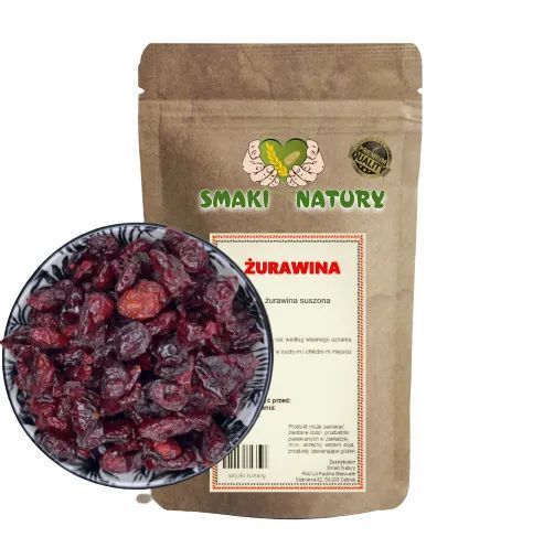 Suszone żurawiny premium - 200g owocowego smaku SmakiNatury