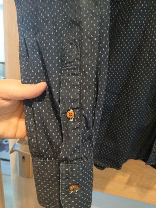 Męska granatowa elegancka koszula w łezki carry xxl stan idealny