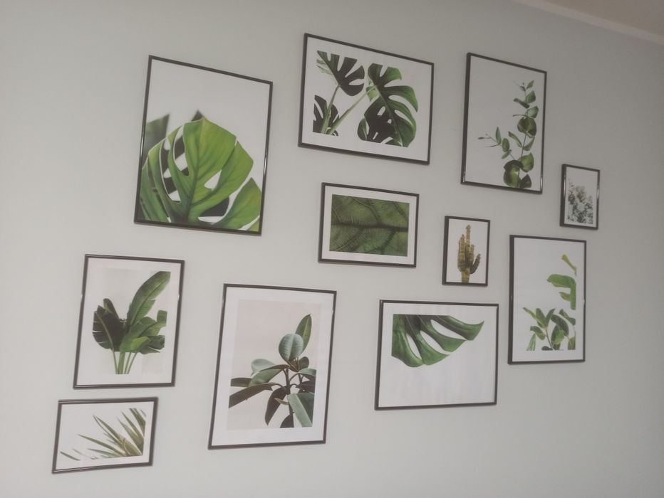 Zestaw obrazów, firan, zasłon w stylu Boho