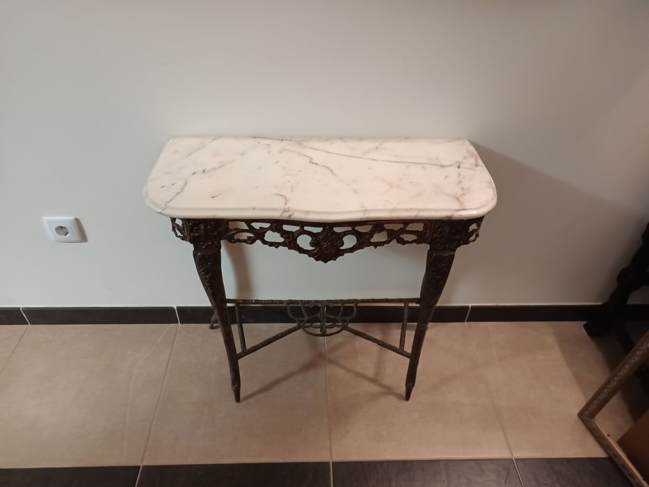 Mesa tampo mármore branco