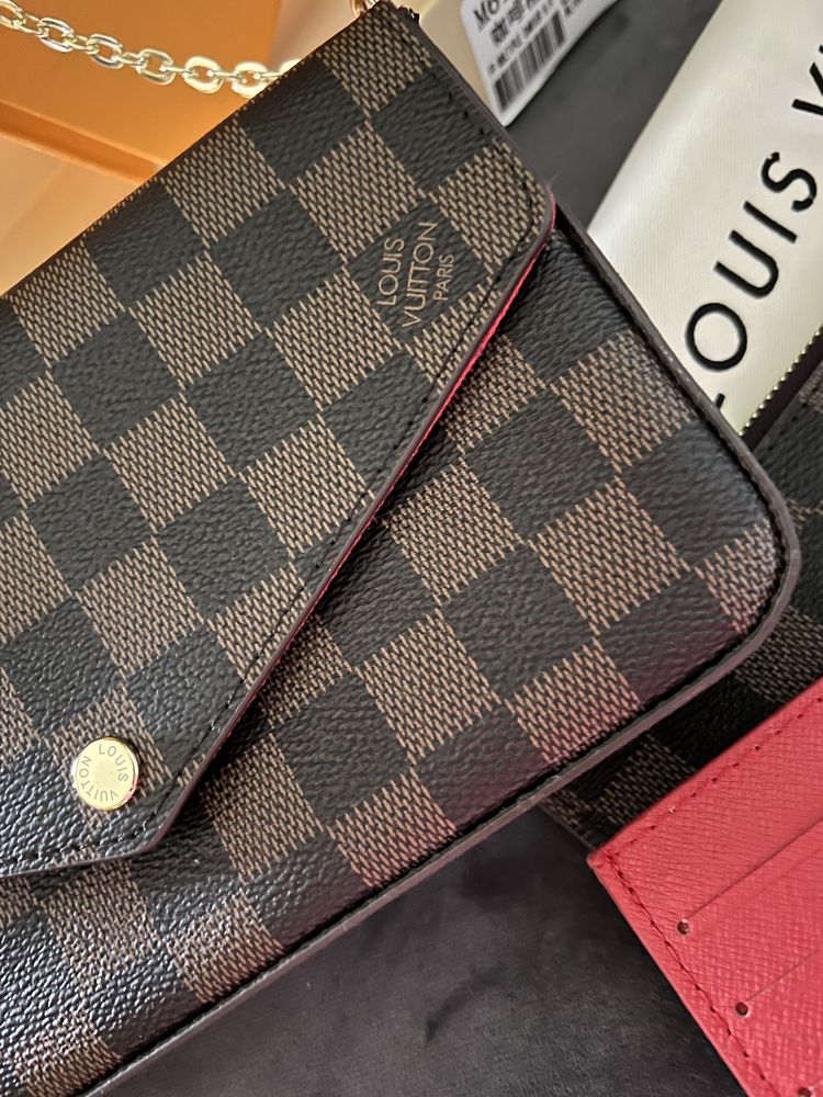 Felicie Pochette lv Torba torebka brazowa monogram