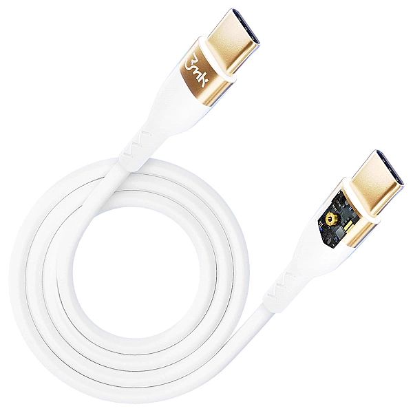Kabel 3mk Hyper Silicone Cable USB-C / USB-C 100W 2m - biały