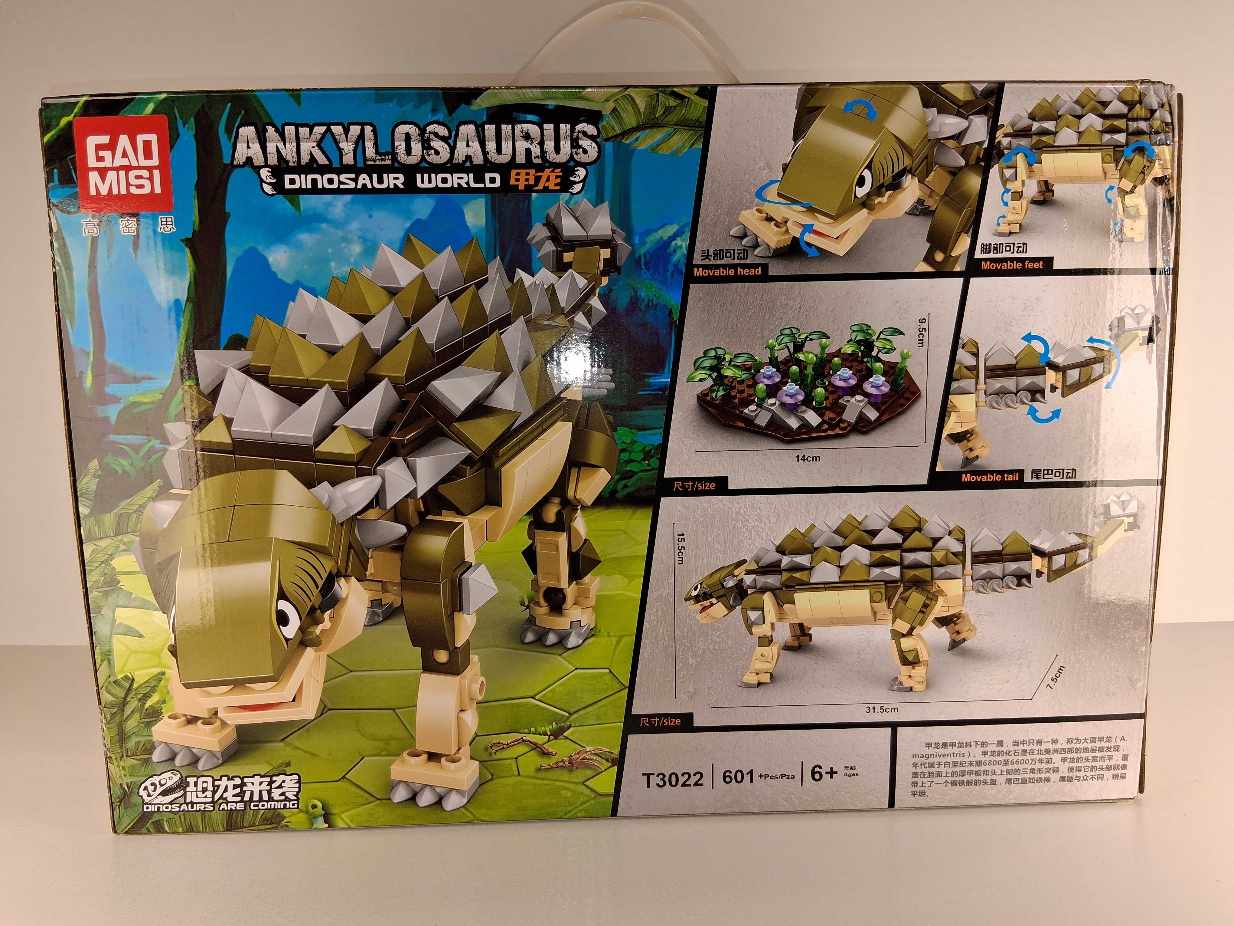 Z026 Klocki Ankylozaur Dinozaur W Stylu LEGO Ruchome Części