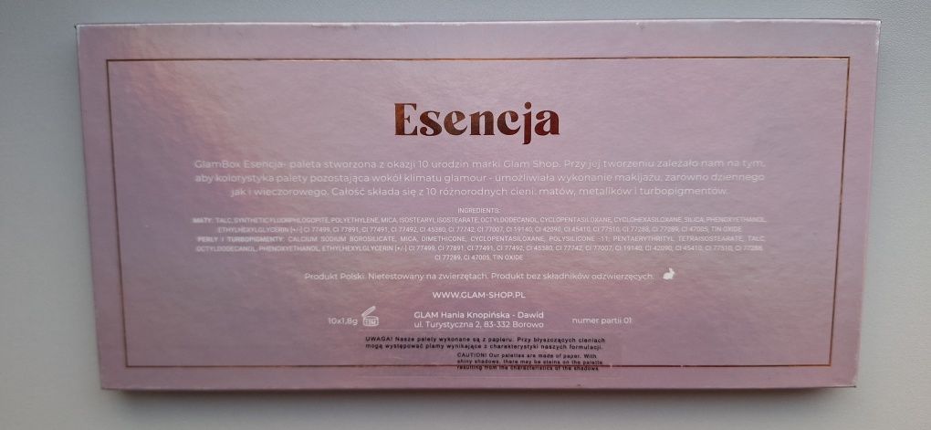 Paleta cieni do oczu Glam shop Esencja