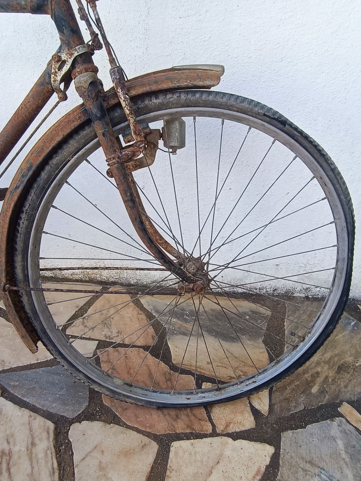 Bicicleta antiga travão de alavanca