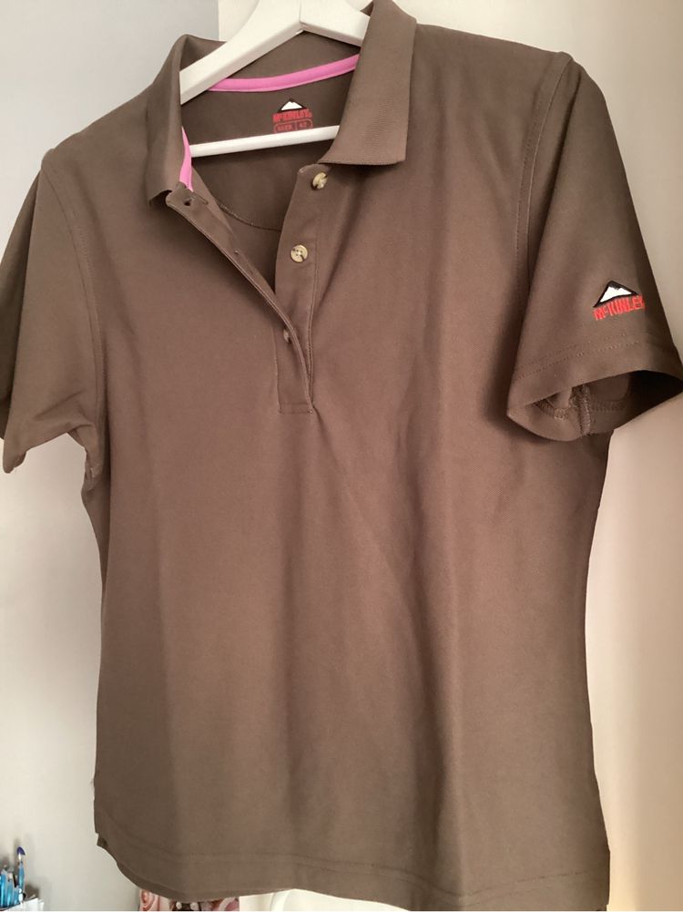 Bluzka damska typu polo khaki