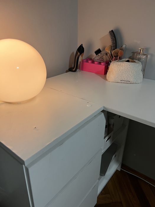 Biurko narożne białe