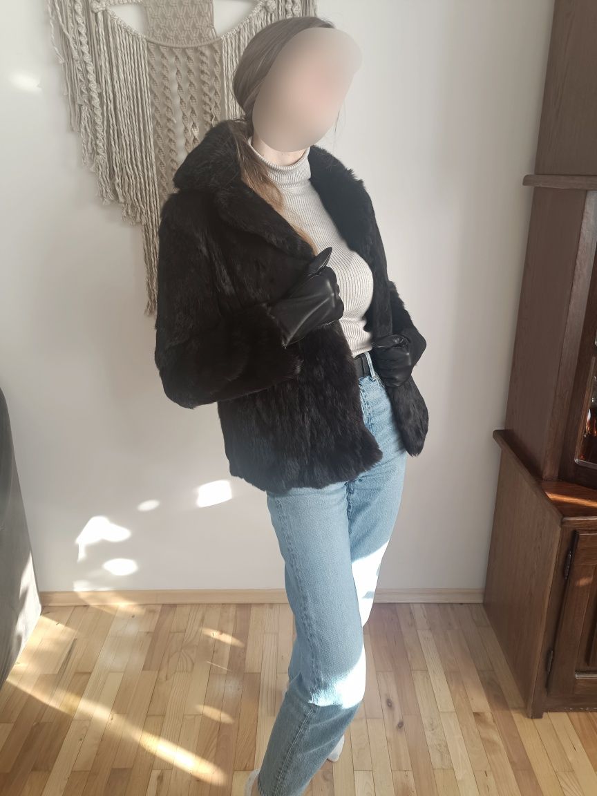Futro królicze vintage XS