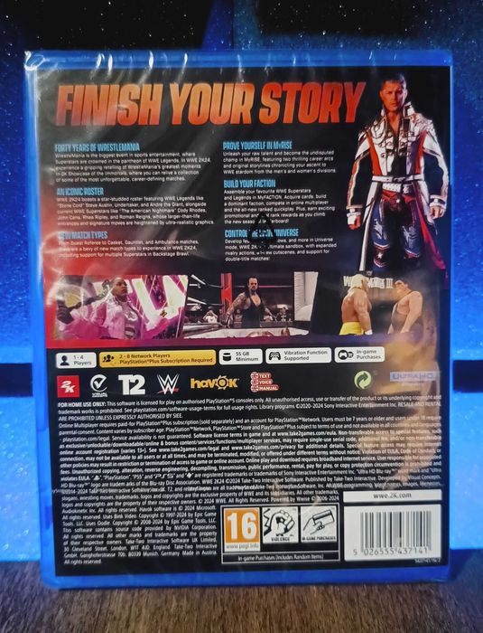 WWE 2K24 PS5 - wrestling, bijatyka na dwóch, walka, na dwa pady