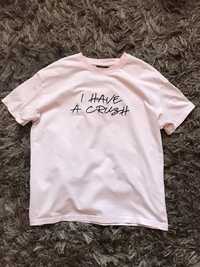 Bershka rozm M blady róż t-shirt koszulka nowy