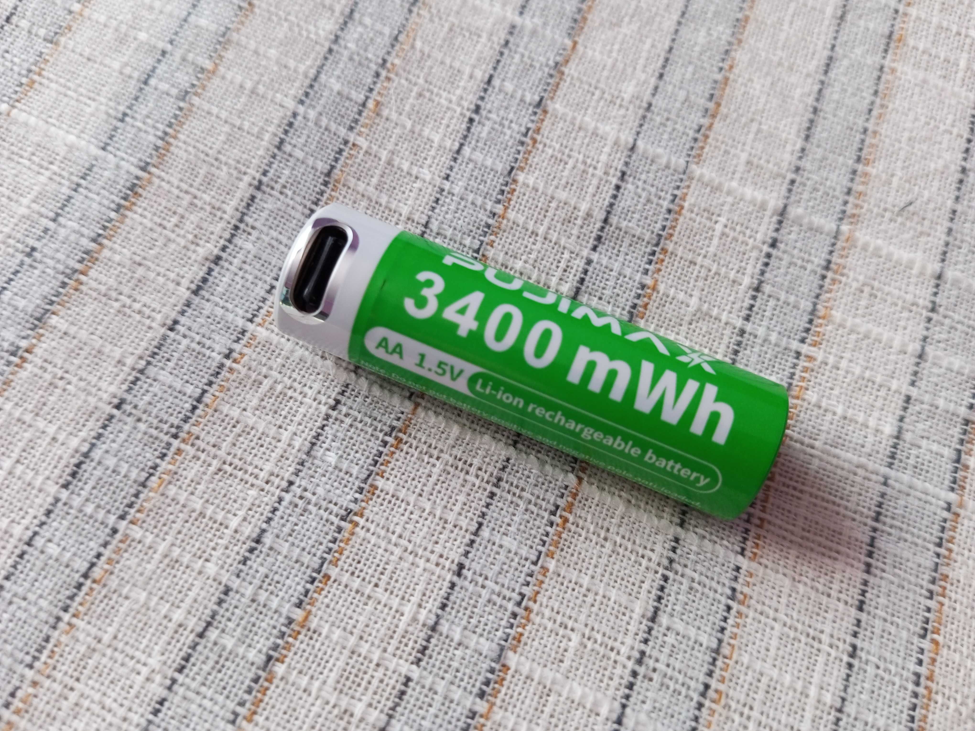 Батарейка Аккумулятор перезаряжаемый АА от usb 1,5 вольта