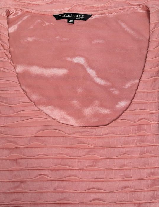 Różowa, dopasowana sukienka na ramiączkach, Top secret , rozmiar 38