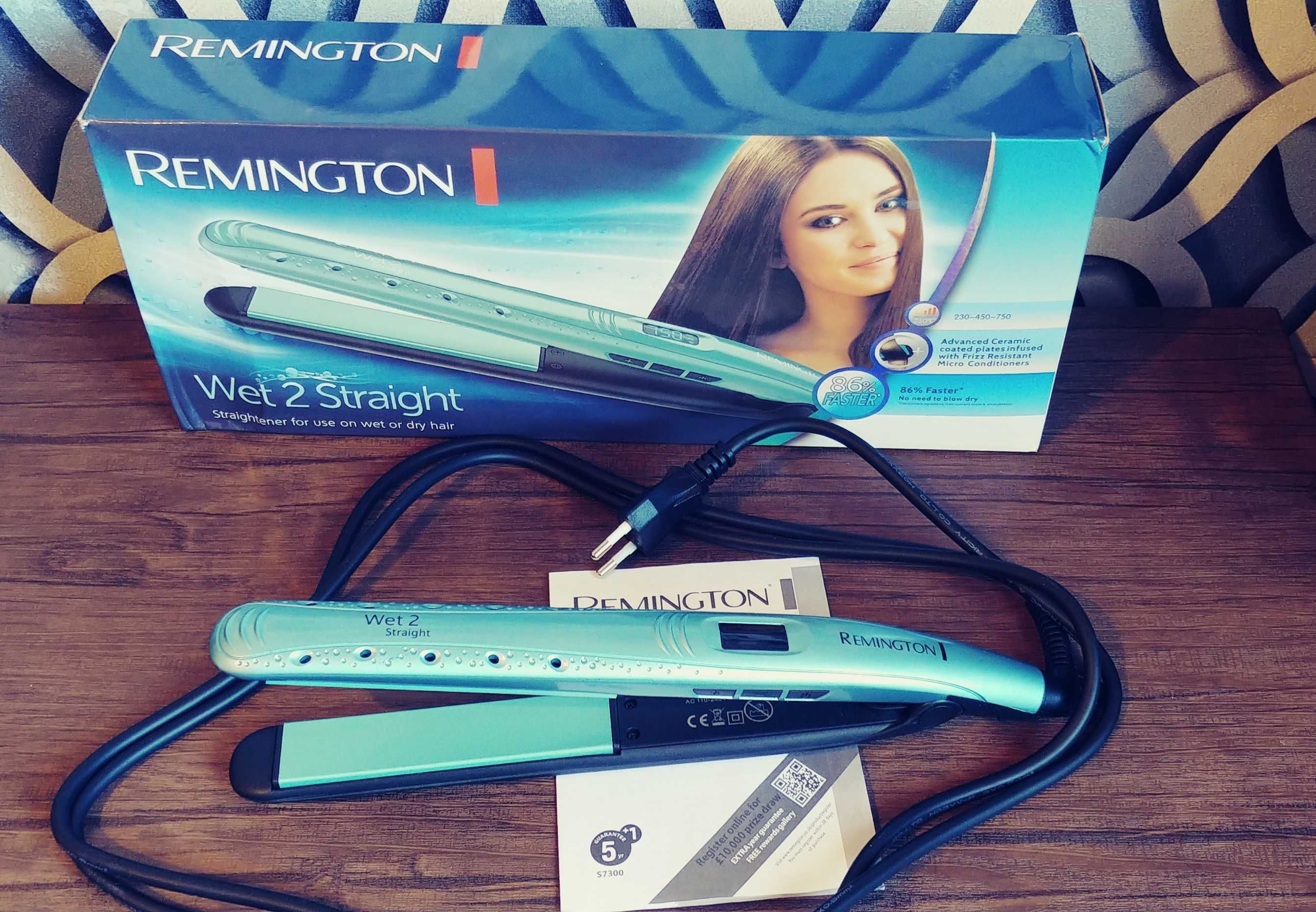 Праска Випрямляч Плойка для волосся Remington
Wet 2 Straight S7300WET