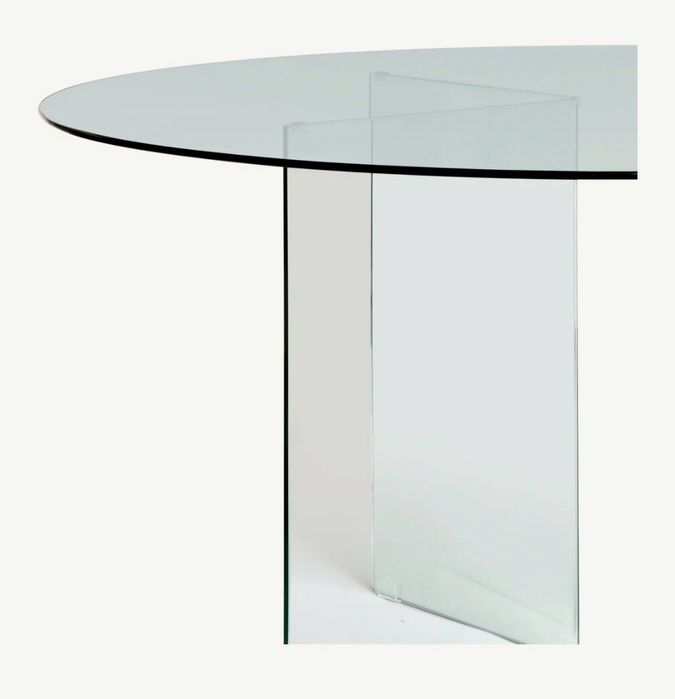 Mesa Redonda Vidro Temperado 150cm Obsidy Moderna  Elegante-Área Store