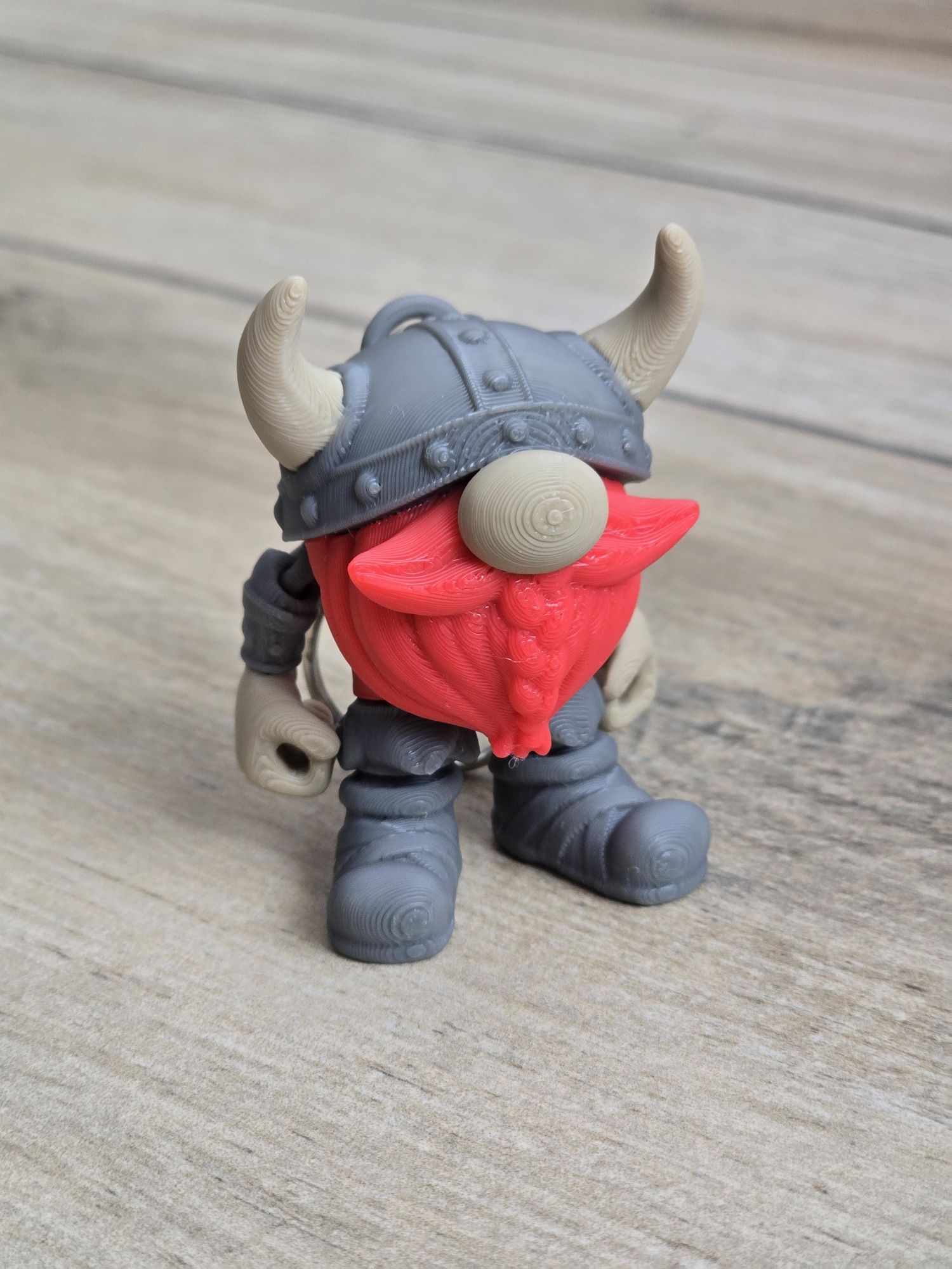 Breloczek Flexi-Viking Gnome 3d - Brelok Druk3d fidget Keychain