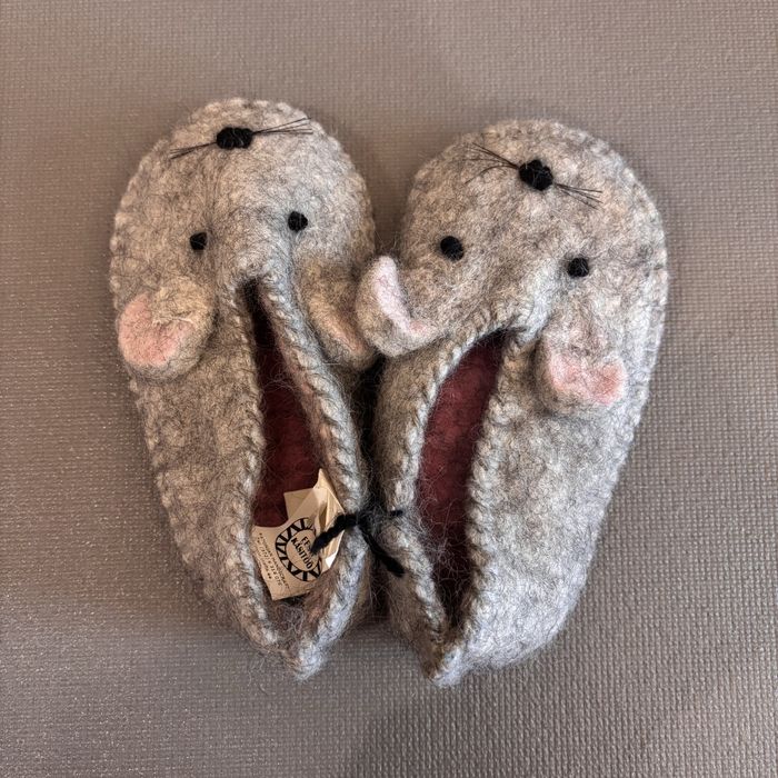 Капці Тапки дитячі ручної роботи натуральна вовна мишка EESTI KÄSITOO