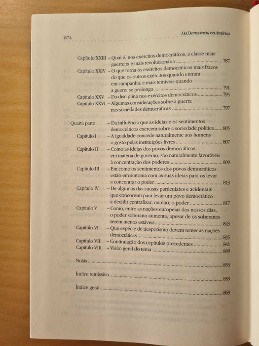 Livro "Da Democracia na América" de Alexis de Tocqueville