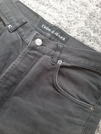 Cron-x Jeans spodnie męskie sztruks szare sztruksowe W30 L36
