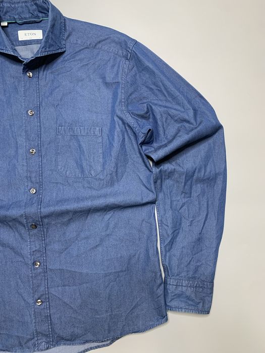 Мужская джинсовая рубашка Eton casual fit denim shirt
