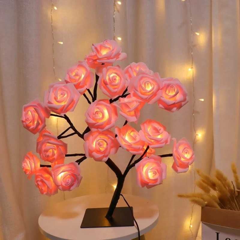 Lampka Led Drzewko Różane Prezent Dla Dziewczyny Romantyczna Ozdoba