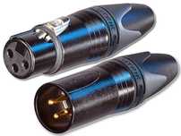 NEUTRIK NC3FMXX-B-D - Złącze XLR 3-pin żeńskie i męskie (czarne)