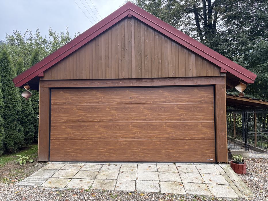 Brama garażowa segmentowa złoty dąb orzech winchester 5000x2125